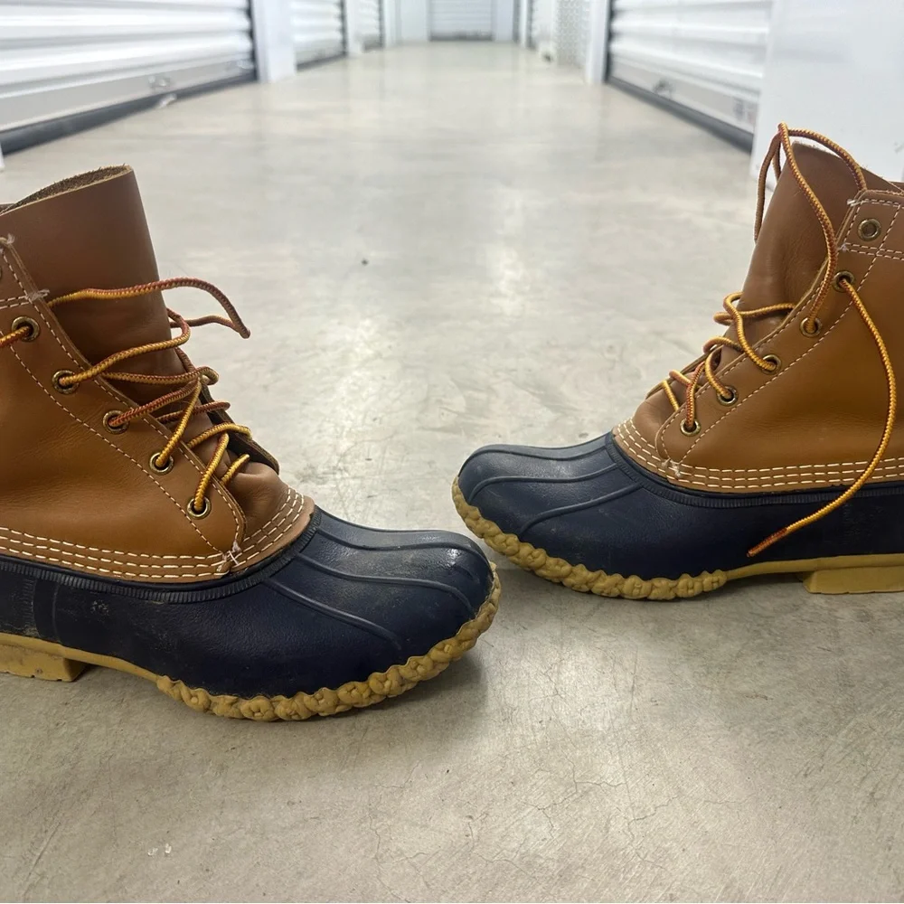 L.L. Bean Tan and Black Leather Bean Boots